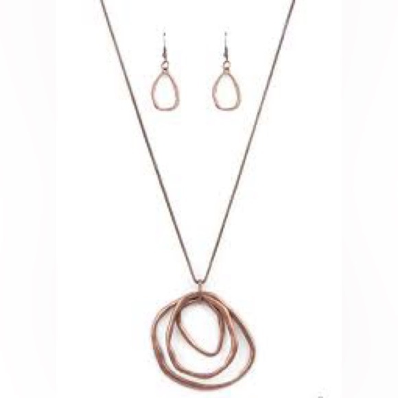 Paparazzi Copper Revamped Relic Necklace and Earrings - Picture 5 of 5